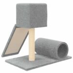 Kattenmeubel met sisal krabpalen 59 cm lichtgrijs – Image 5
