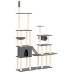 Kattenmeubel met sisal krabpalen 279 cm donkergrijs - Afbeelding 2