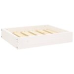 Hondenmand 51,5x44x9 cm massief grenenhout wit - Afbeelding 2