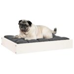 Hondenmand 61,5x49x9 cm massief grenenhout wit - Afbeelding 6