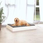 Hondenmand 71,5x54x9 cm massief grenenhout wit - Image 3