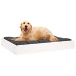 Hondenmand 71,5x54x9 cm massief grenenhout wit - Image 6