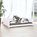 Hondenmand 105,5x75,5x28 cm massief grenenhout wit – Image 3