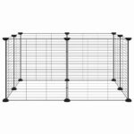 Huisdierkooi met 8 panelen, zwart, 70x70x35 cm, staal - Image 3