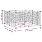 Huisdierkooi met 8 panelen, zwart, 70x70x35 cm, staal - Image 7