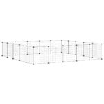 Huisdierenkooi met deur 20 panelen 35x35 cm staal zwart - Image 3