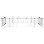 Huisdierenkooi met deur 20 panelen 35x35 cm staal zwart - Image 5