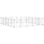 Huisdierenkooi met deur 20 panelen 35x35 cm staal zwart - Image 6