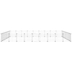 Huisdierenkooi met deur 36 panelen 35x35 cm staal zwart - Afbeelding 4