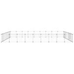 Huisdierenkooi met deur 36 panelen 35x35 cm staal zwart - Afbeelding 5