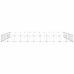 Huisdierenkooi met deur 44 panelen 35x35 cm staal zwart - Image 5