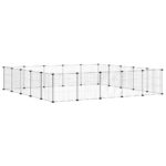 Huisdierenkooi met deur 20 panelen 35x35 cm staal zwart - Image 3