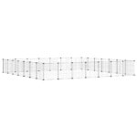 Huisdierenkooi met deur 28 panelen 35x35 cm staal zwart – Image 3