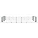 Huisdierenkooi met deur 28 panelen 35x35 cm staal zwart – Image 5