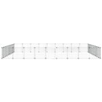 Huisdierenkooi met deur 36 panelen 35x35 cm staal zwart - Afbeelding 4