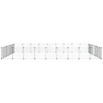 Huisdierenkooi met deur 36 panelen 35x35 cm staal zwart - Afbeelding 5