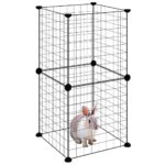 Huisdierenkooi met 8 panelen 35x35 cm staal zwart - Afbeelding 3