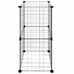 Huisdierenkooi met 8 panelen 35x35 cm staal zwart - Afbeelding 5