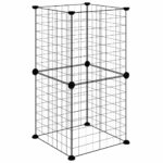 Huisdierenkooi met 8 panelen 35x35 cm staal zwart - Afbeelding 6
