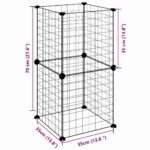 Huisdierenkooi met 8 panelen 35x35 cm staal zwart - Afbeelding 8