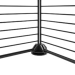 Huisdierenkooi met deur 20 panelen 35x35 cm staal zwart - Afbeelding 8