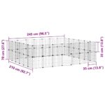 Huisdierenkooi met deur 52 panelen 35x35 cm staal zwart – Image 9