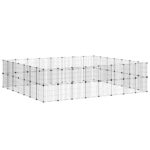 Huisdierenkooi met deur 60 panelen 35x35 cm staal zwart – Image 4