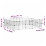 Huisdierenkooi met deur 60 panelen 35x35 cm staal zwart – Image 9