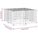 Huisdierenkooi met deur 12 panelen 35x35 cm staal zwart - Afbeelding 8