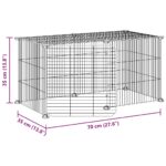 Huisdierenkooi met deur 8 panelen 35x35 cm staal zwart – Image 8