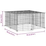 Huisdierenkooi met deur 12 panelen 35x35 cm staal zwart - Afbeelding 8