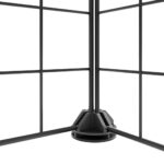 Huisdierenkooi met deur 28 panelen 35x35 cm staal zwart - Image 7