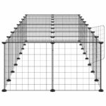Huisdierenkooi met deur 36 panelen 35x35 cm staal zwart – Image 5