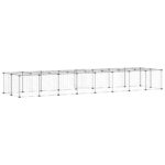 Huisdierenkooi met deur 36 panelen 35x35 cm staal zwart – Image 6