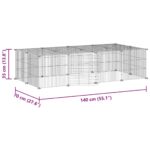 Huisdierenkooi met deur 20 panelen 35x35 cm staal zwart - Afbeelding 8