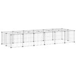 Huisdierenkooi met deur 28 panelen 35x35 cm staal zwart - Afbeelding 3