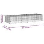 Huisdierenkooi met deur 28 panelen 35x35 cm staal zwart - Afbeelding 8