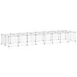 Huisdierenkooi met deur 36 panelen 35x35 cm staal zwart – Image 2