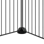 Huisdierenkooi met deur 20 panelen 35x35 cm staal zwart - Afbeelding 7