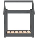 Hondenmand 61x50x70 cm massief grenenhout grijs - Afbeelding 5