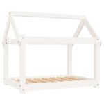 Hondenbed 81x60x70 cm massief grenenhout wit - Afbeelding 2