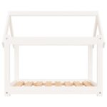 Hondenbed 81x60x70 cm massief grenenhout wit - Afbeelding 5