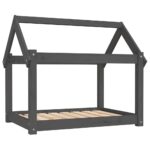 Hondenmand 81x60x70 cm massief grenenhout grijs - Afbeelding 2