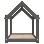 Hondenmand 81x60x70 cm massief grenenhout grijs - Afbeelding 6