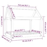 Hondenmand 81x60x70 cm massief grenenhout grijs - Afbeelding 8
