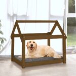 Hondenmand 81x60x70 cm massief grenenhout honingbruin - Afbeelding 3
