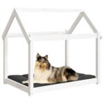 Hondenmand 101x70x90 cm massief grenenhout wit - Image 4