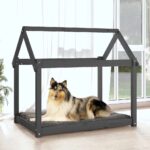 Hondenbed 101x70x90 cm massief grenenhout grijs – Image 3