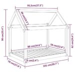 Hondenbed 101x70x90 cm massief grenenhout grijs – Image 8