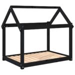 Hondenmand 101x70x90 cm massief grenenhout zwart - Image 2